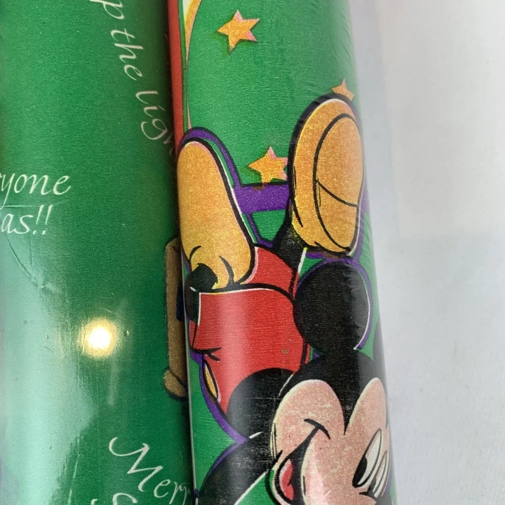 Vtg NIP Cleo Gift Wrap Mickey Mouse Minny Mouse Goofy Pluto 1996 Disney U.S.A.